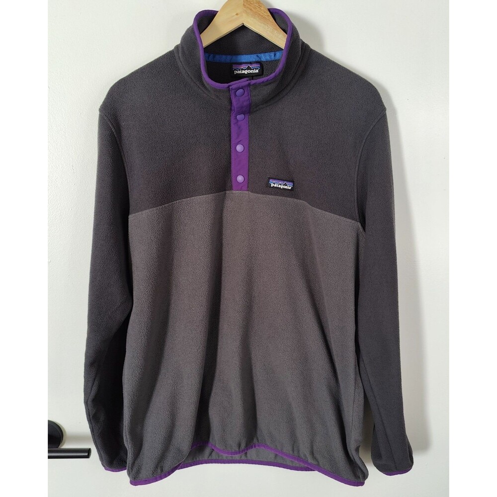 Patagonia Sweater Mens Large Gray Fleece Snap T Micro D Jacket Hiking